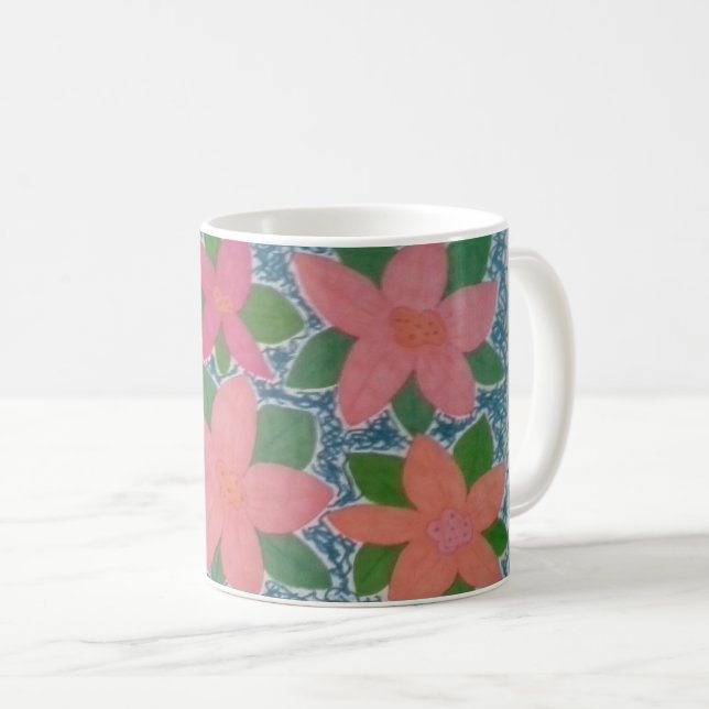 Pretty Tropical Flowers Mug (Front Right)
