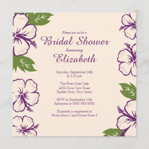 Pretty Tropical Hibiscus Bridal Shower Invitation