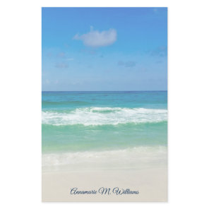 Pretty Tropical Seaside Photograph Custom Stationery