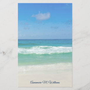 Pretty Tropical Seaside Photograph Custom Stationery