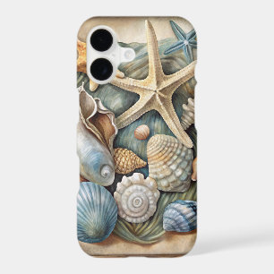PRETTY TROPICAL SHARFISH AND SEASHELLS iPhone 17 CASE