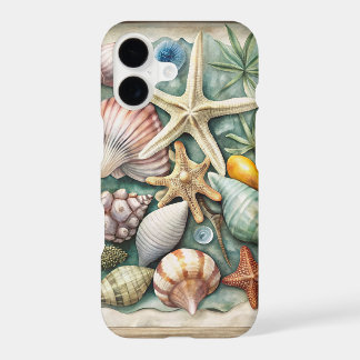 PRETTY TROPICAL SHARFISH AND SEASHELLS iPhone 17 CASE