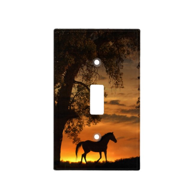 Pretty Trotting Horse Decor Light Switch Cover (Front)