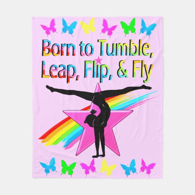 PRETTY TUMBLING GYMNAST GIRL FLEECE BLANKET (Front)