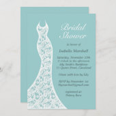 Pretty Turquoise Bridal Shower Invitation (Front/Back)