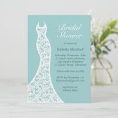 Pretty Turquoise Bridal Shower Invitation (Standing Front)