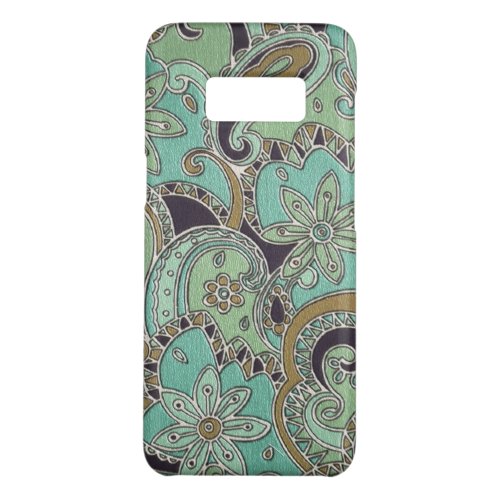 Pretty Turquoise Chic Retro Paisley Floral Pattern Case_Mate Samsung Galaxy S8 Case