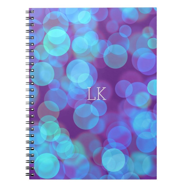 Pretty Turquoise Floating Color  Notebook (Front)