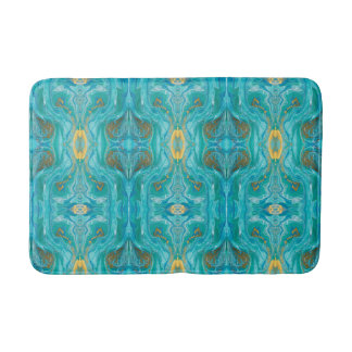 Pretty Turquoise Gold Marble Pretty Bath Mat