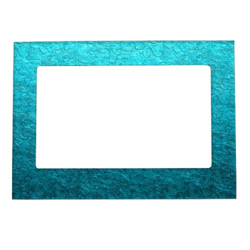 Pretty Turquoise Leaves Magnetic Frame