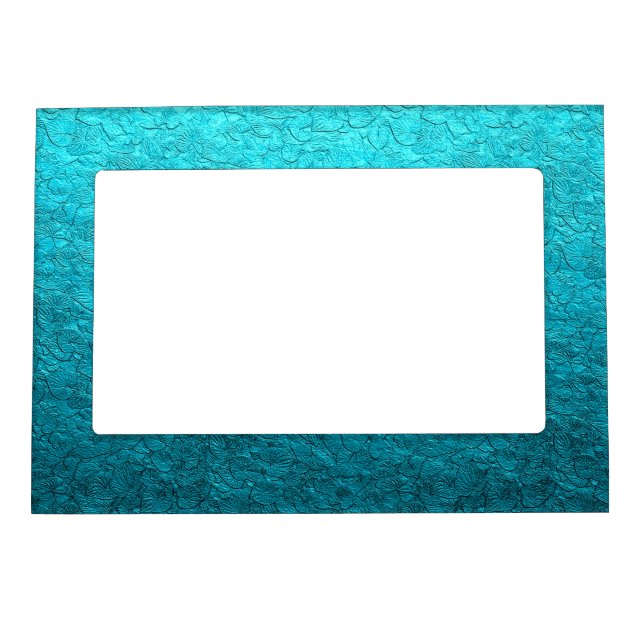 Pretty Turquoise Leaves Magnetic Frame (Front)