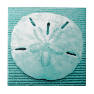 Pretty Turquoise Sand Dollar Ceramic Tile