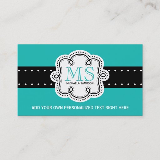Customizable Pretty Turquoise Solid Color Girl Calling Card Business Card