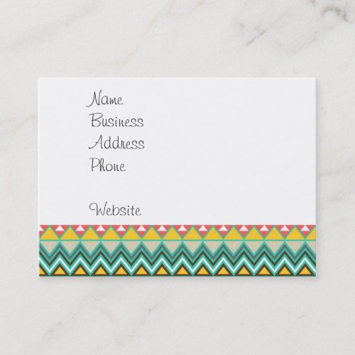 Pretty Turquoise Yellow Pink Native American Print Business Card Template