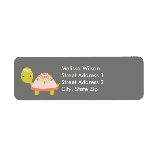 Pretty Turtle Return Address Labels (Front)