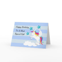 Pretty Unicorn and Blue Stars