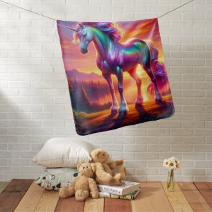 Pretty Unicorn Baby Blanket