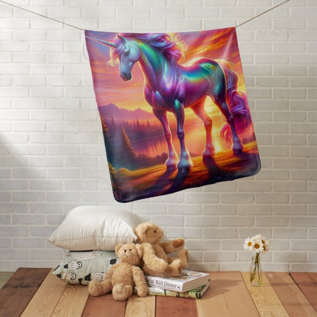 Pretty Unicorn Baby Blanket (In Situ)