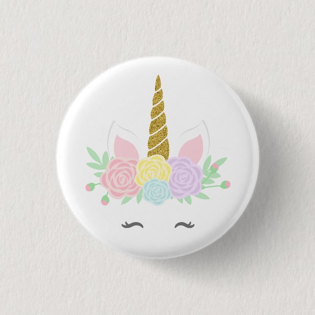 Pretty unicorn badge button (Front)