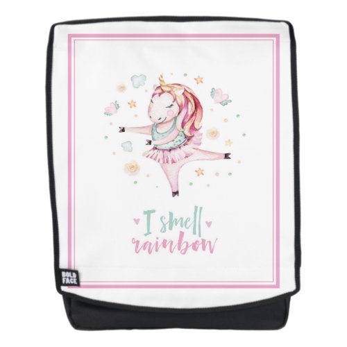 Pretty Unicorn Ballerina Pink Girly Kids Backpack