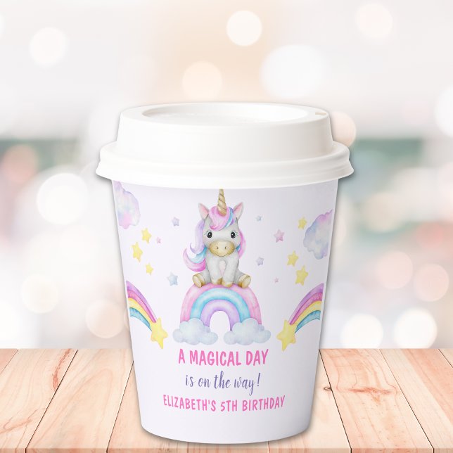 Pretty Unicorn Birthday Girl Paper Cups (Creator Uploaded)