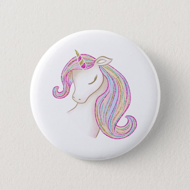 Pretty Unicorn Button