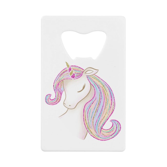 Pretty Unicorn Credit Card Bottle Opener