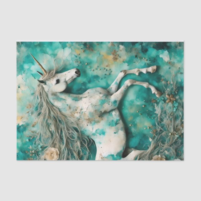 Pretty Unicorn Decoupage Tissue Paper (Front)