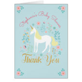 Pretty Unicorn Gold Glitter Baby Shower Thank You (Front)