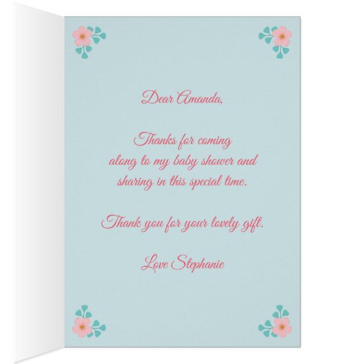 Pretty Unicorn Gold Glitter Baby Shower Thank You (Inside (Right))