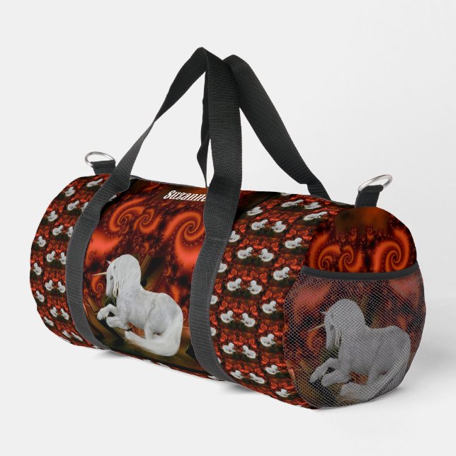 Pretty Unicorn Horse Personalized Duffle Bag (Right Corner)