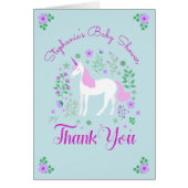 Pretty Unicorn Pink Aqua Baby Shower Personalized (Front)