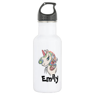 Pretty Unicorn Rainbow Colorful Kids Stainless Steel Water Bottle
