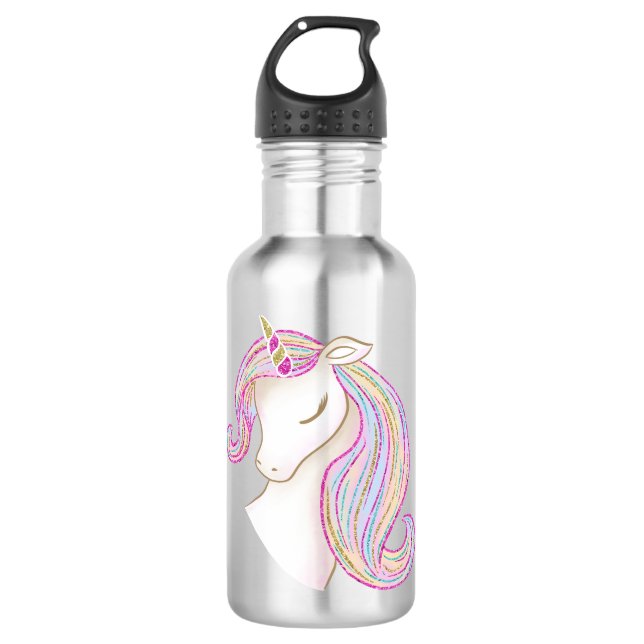 Pretty Unicorn Stainless Steel Water Bottle (Front)