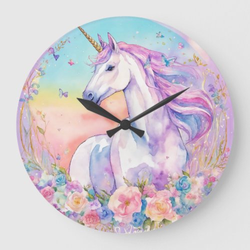 Pretty Unicorn Wall Clock  By Famille Royale 