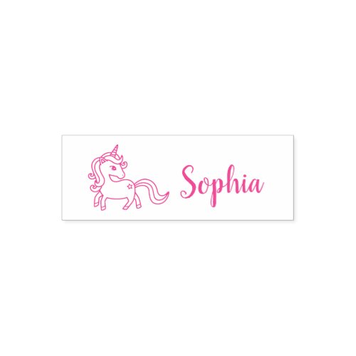 Pretty Unicorn with Little Star Girls Name Self_inking Stamp