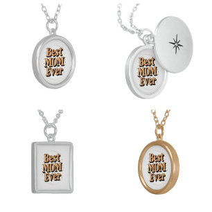 Pretty Unique Typography Best Mom Ever Silver Plated Necklace
