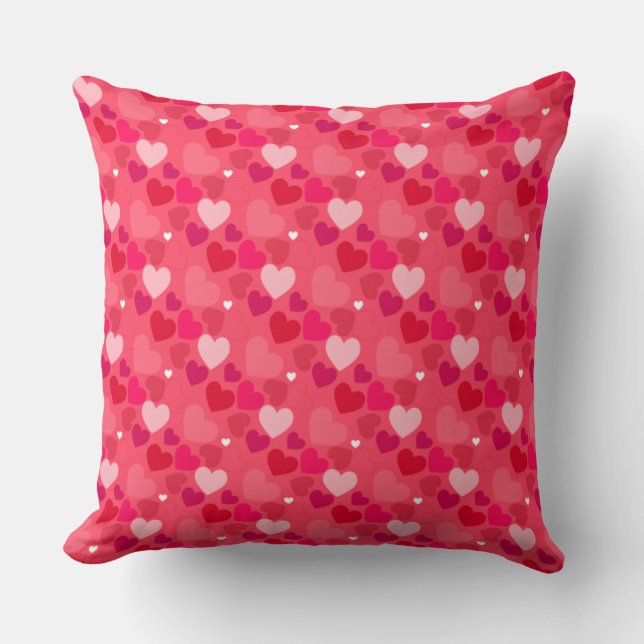 Pretty Valentine Heart Throw Pillow (Front)