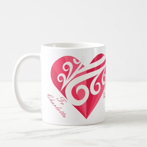 Pretty Valentines Day heart for couples Coffee Mug