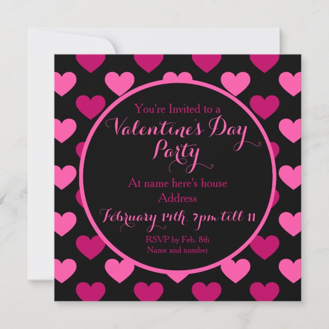 Pretty Valentines Party Invitation (Front)