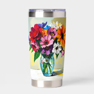 Pretty Vase of Flowers Art Insulated Tumbler