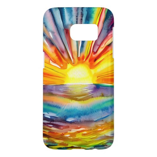 Pretty Vibrant Colorful Sunset over the Water Samsung Galaxy S7 Case