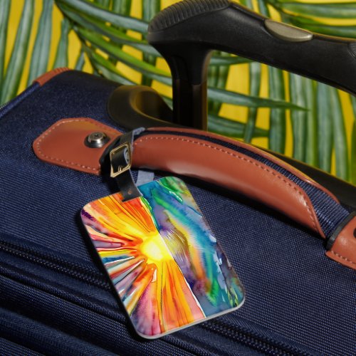 Pretty Vibrant Colorful Sunset over the Water Luggage Tag