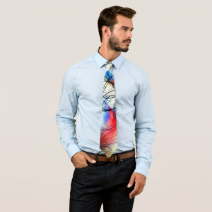 pretty vibrant watercolor Floral abstract Neck Tie