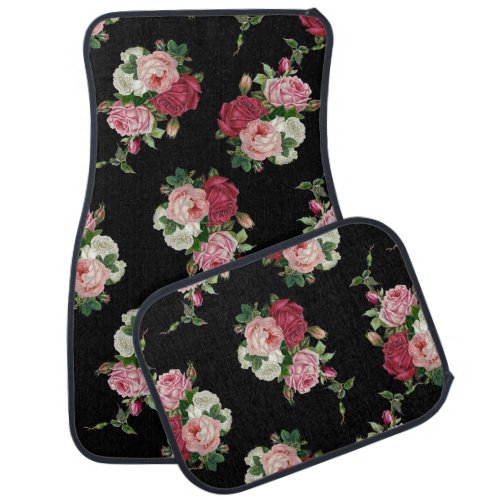 Pretty Victorian Cabbage Roses Car Mat