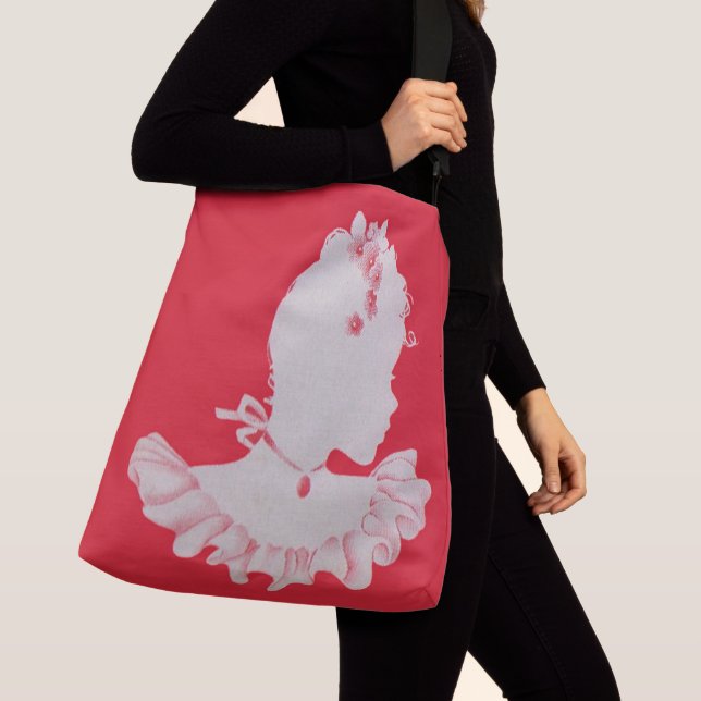 pretty Victorian silhouette Crossbody Bag (Close Up)