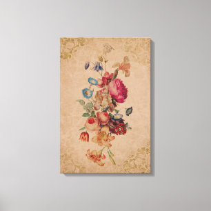 Pretty Victorian Vintage Rose Floral Canvas Print