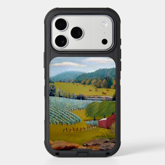 Pretty Vineyard in yellow blue red green  Otterbox iPhone Case (Back)