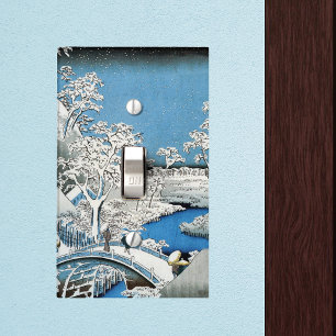 Pretty Vintage Asian Winter Scene Snow Bridge Light Switch Cover