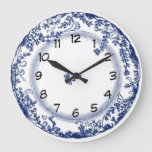 Pretty Vintage Blue Delft Plate Clock at Zazzle